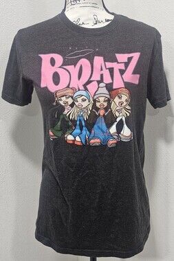 Vintage Y2K Bratz Dolls Graphic T-Shirt Women's S Gray Pink New